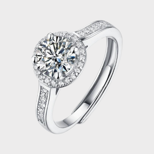 Moissanite Halo Ring